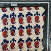 Pure Cotton Dabu Cream With Red And Blue Kairi Hand Block Print Fabric