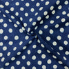 Pure Cotton Dabu  Indigo With Cream Polka Dots Hand Block Print Fabric