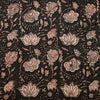 Pure Cotton Dabu Dark Brown And Cream Flower Jaal Hand Block Print Fabric