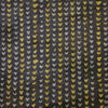 ( Pre-Cut 0.80 Meter ) Pure Cotton Dabu Dark Brown With Mustard Small Hearts Stripes Hand Block Print Fabric