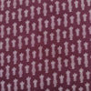 (Pre-Cut 2.45 Meter)Pure Cotton Dabu Dark Mauve With Leafy Motifs Hand Block Print Fabric