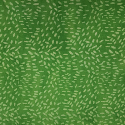 Pure Cotton Dabu Green With Water Drops All Over Fabric Hand Block Print Fabric