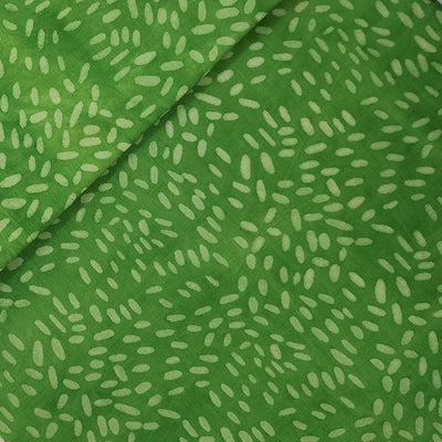Pure Cotton Dabu Green With Water Drops All Over Fabric Hand Block Print Fabric