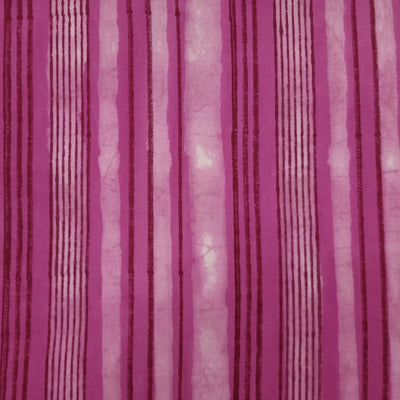 Pure Cotton Dabu Pink Intricate Design Stripes Hand Block Print Fabric