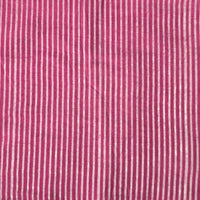 Pure Cotton Dabu Pink With White Stripes Hand Block Print Fabric