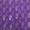 Pure Cotton Dabu Purple With Light Purple And Cream Motifs Hand Block Print Fabric