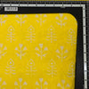 Pure Cotton Dabu Yellow Small Flower Motif Hand Block Print Fabric