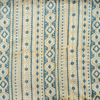 Pure Cotton Discharge Off White With Dark Green Tiny Flower  Motif Hand Block  Print Fabric