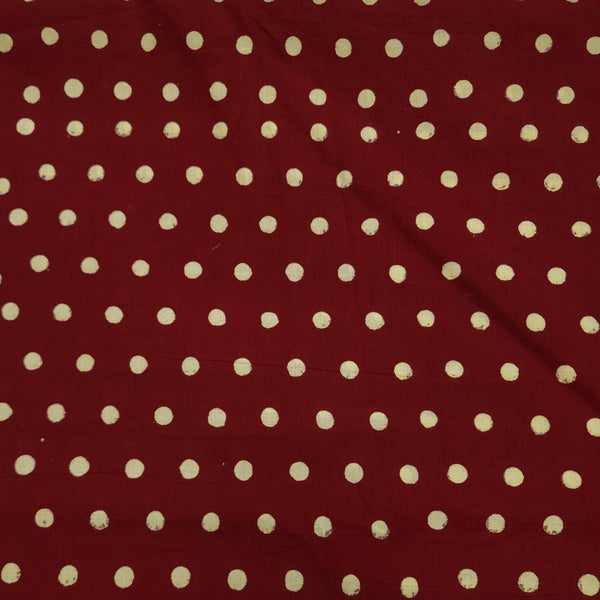 PRE-CUT 1.30 METER Pure Cotton Discharge With Polka Hand Block Print Fabric