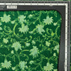Pure Cotton Doby Dabu Green With Light Green Jungle Flower Jaal Hand Block Print Fabric