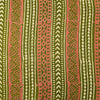 Pure Cotton Doby Dabu Mahindi Green With Pink Border Intricate Design Hand Block Print Fabric