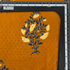Pure Cotton Doby Dabu Mustard With Light Yellow Rose Big Motif Hand Block Print Fabric