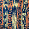 Pure Cotton Doby Dabu Orange With Blue Border Intricate Design Hand Block Print Fabric