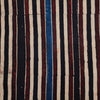 ( Pre-Cut 2.35 Meter ) Pure Cotton Double Ajrak Big Blue Rust Black Cream Stripes Hand Block Print Fabric