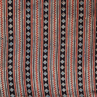 Pure Cotton Gad Ajrak Black With Red Border Hand Block Print Fabric