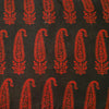 Pure Cotton Gamthi Black With Red Big Kairi Design Hand Block Print Fabric