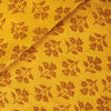 Pure Cotton Gamthi Mustard Intricate Up And Down Flower Motif Hand Block Print Fabric