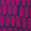 Pure Cotton Gamthi Navy Blue With Pink Big Fat Kairi Design Hand Block Print Fabric