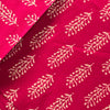 Pure Cotton Gamthi Pink With White Flower Motif Hand Block Print Fabric