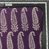 Pure Cotton Gamthi Purple With White Big Kairi Design Hand Block Print Fabric