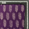 Pure Cotton Gamthi Purple With White Flower Motif Hand Block Print Fabric