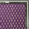Pure Cotton Gamthi Purple With White Tiny Flower Motif Hand Block Print Fabric