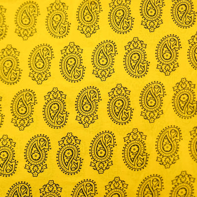 Buy Ajrakh Cotton Mustard Colour Natural Dye Geometric Block Print Fabric  Online 9446AD3 - SourceItRight