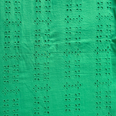 (Width 57 Inches )Pure Cotton Hakoba Green Hand Woven Fabric
