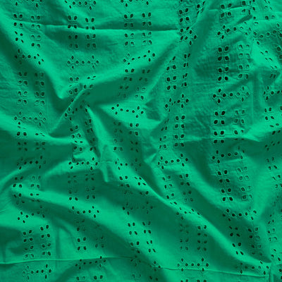 (Width 57 Inches )Pure Cotton Hakoba Green Hand Woven Fabric