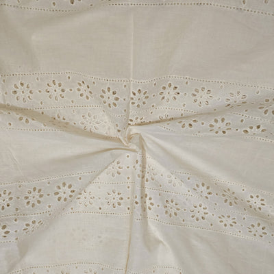 ( Width 60 Inches ) Pure Cotton Hakoba Off White Fabric