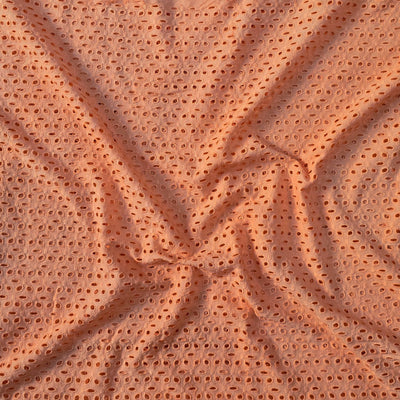 (Width 56 Inches) Pure Cotton Hakoba Peach Hand Woven Fabric