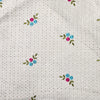 ( Width 44  Inches ) Pure Cotton Hakoba White With Blue And Pink Flower Embroidery Hand Woven Fabric