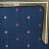 Pure Cotton Handloom Blue With Cream And Red Motif Hand Woven Fabric