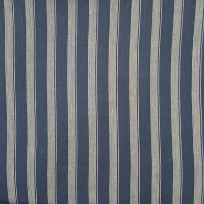 Pure Cotton Handloom Blue With Grey Stripes Hand Woven Fabric