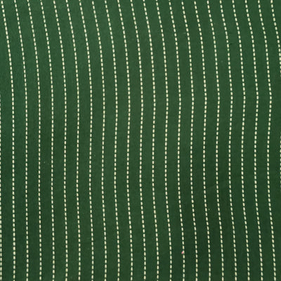 Pure Cotton Handloom Dark Green With Cream Kaatha Handloom Fabric