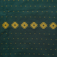 Pure Cotton Handloom Dark Green With Light Green Big Border With Butti Design Woven Fabric