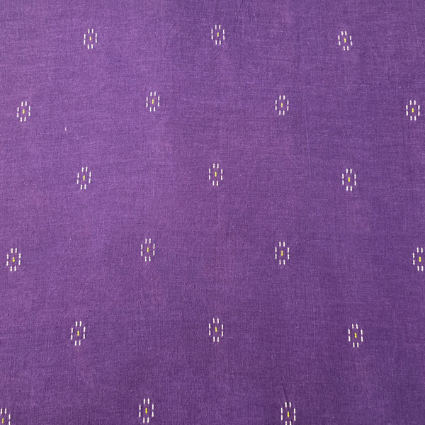 Pure Cotton Handloom Lavender Purple With Small White Motif