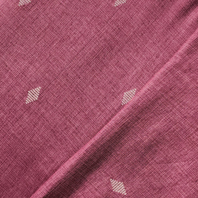 ( Pre-Cut 1.50 Meter ) Pure Cotton Handloom Lavender With Cream Diamond Weave Fabric