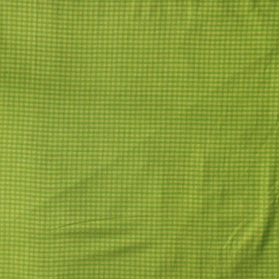 Pure Cotton Handloom Light Green Small Self Design Checks Hand Woven Fabric