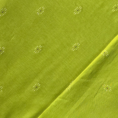 Pure Cotton Handloom Light Green With Small White Motif