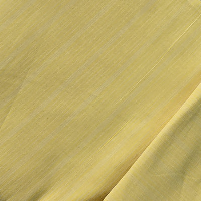 Pure Cotton Handloom Light Mustard With  White Stripes Hand  Woven Fabric