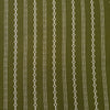 Pure Cotton Handloom Mahindi Green Intricate White Stripes Design Hand Woven Fabric
