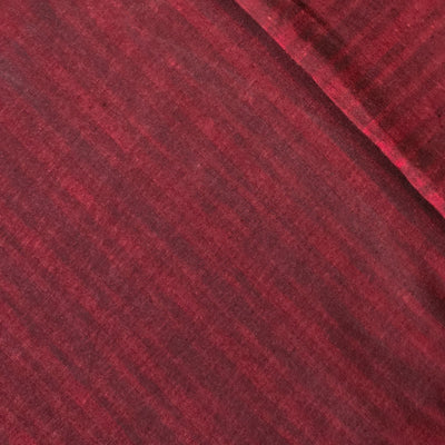 Pure Cotton Handloom Maroon Plain With Checks It Self Hand Woven Fabric