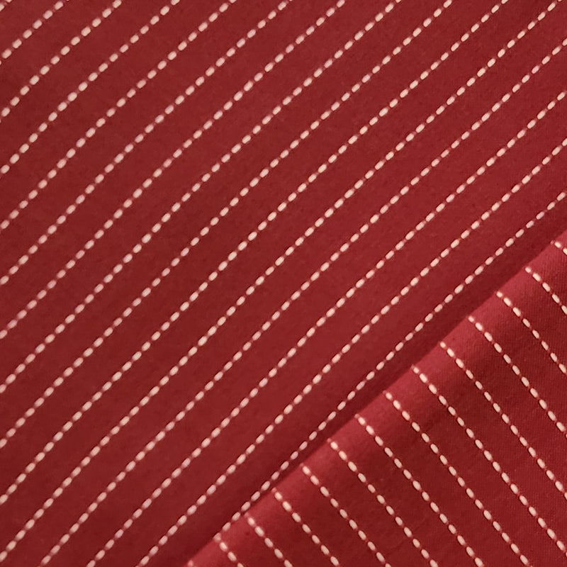 Pure Cotton Handloom Maroon With Cream Stripes Hand Woven Fabric