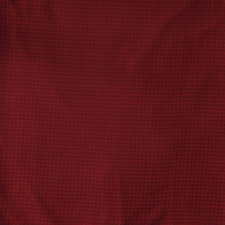 Pure Cotton Handloom Maroon With Self Design Small Checks Hand Woven F ...