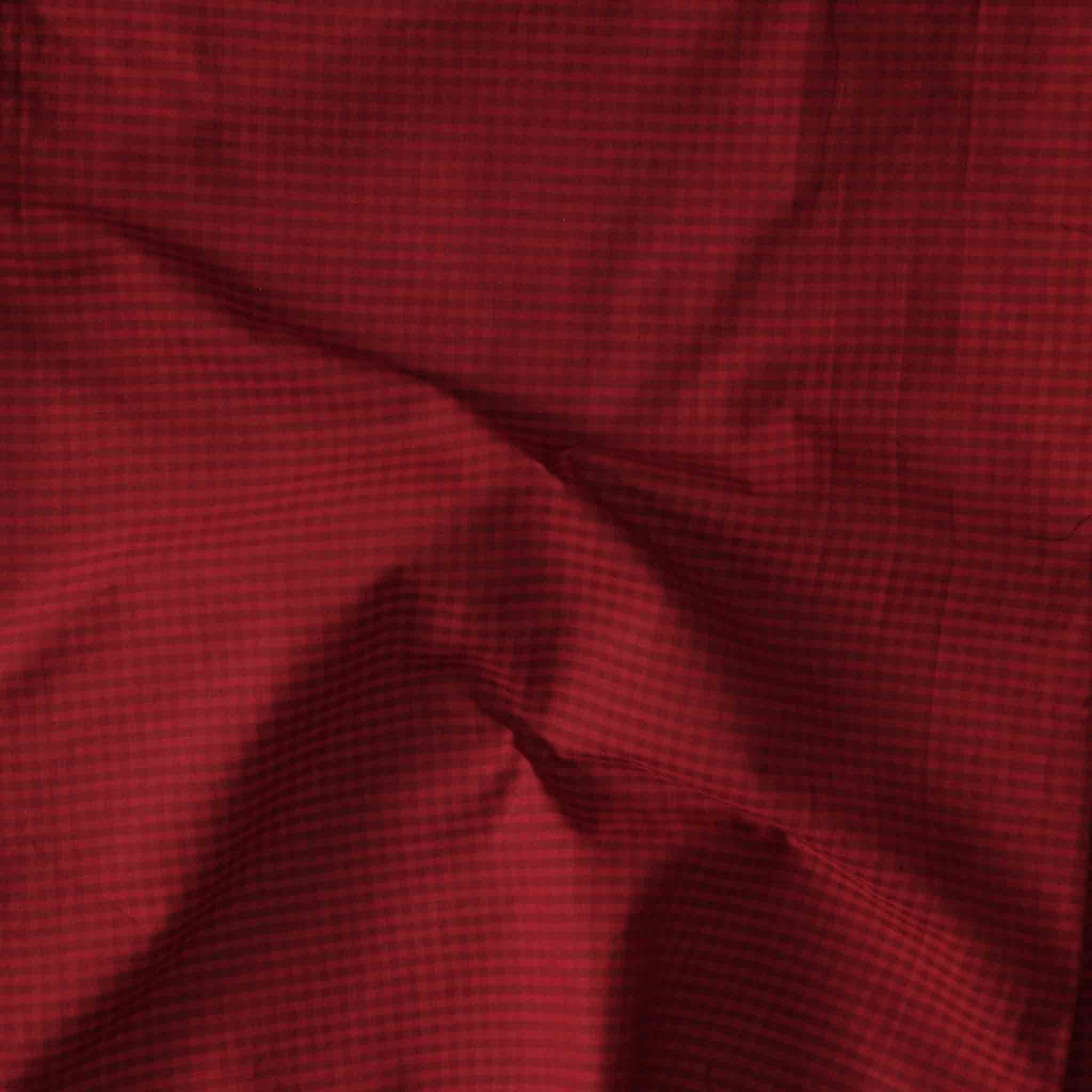 Pure Cotton Handloom Maroon With Self Design Small Checks Hand Woven F ...