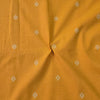 Pure Cotton Handloom Mustard With Cream  Motif Hand Woven Fabric