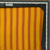 Pure Cotton Handloom Mustard With Light Orange Stripes Hand Woven Fabric