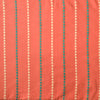 (Pre-Cut 1.50 Meter ) Pure Cotton Handloom Peach Orange With Teal Green Cream Triangle Stripes Motifs