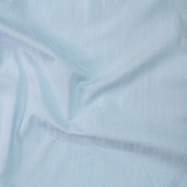 Pure Cotton  Plain Baby Blue Hand Woven Fabric